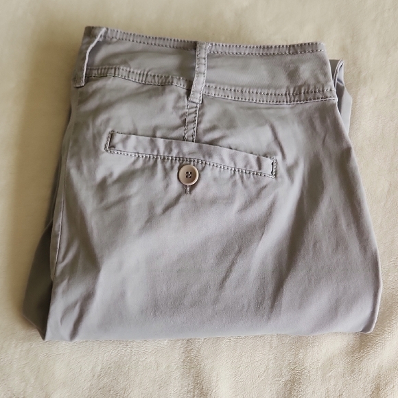 Eileen Fisher Flat Front Women's Clay Gray Chinos - Picture 5 of 8